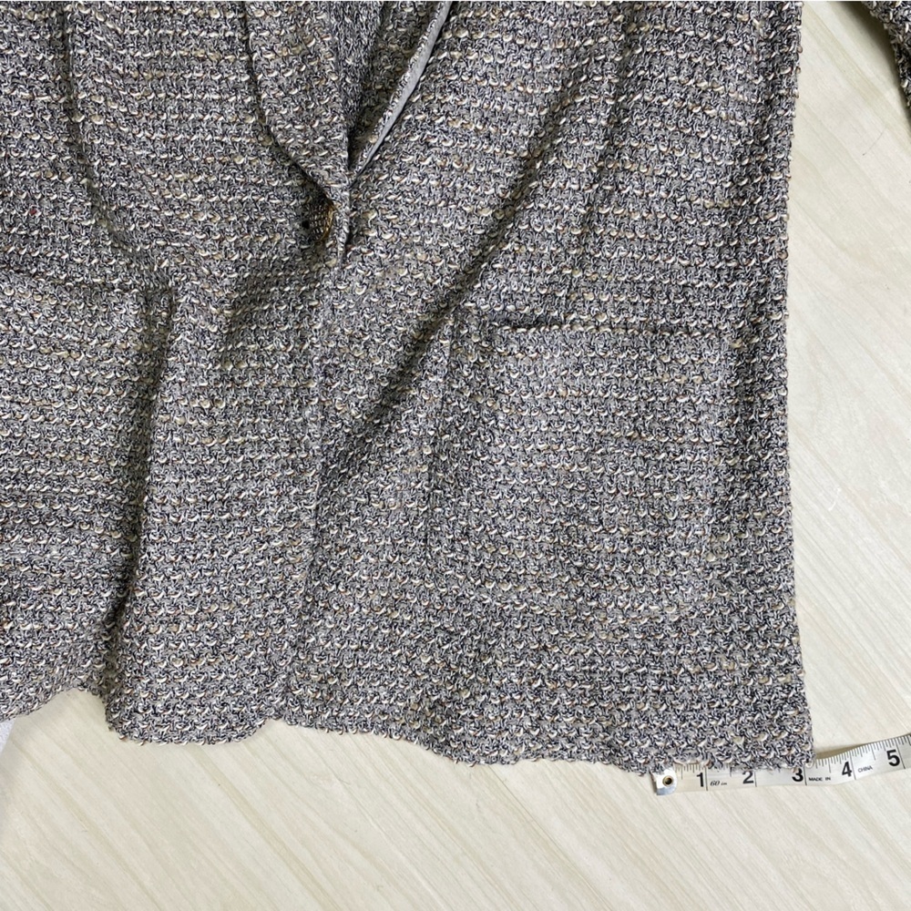 St.John’s Gray tan tweed like Blazer jacket size 12 - Picture 6 of 16